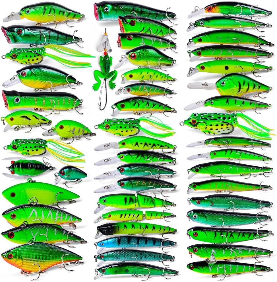 Bass Fishing Lures Kit Set Topwater Hard Baits Minnow Crankbait Pencil VIB Swimbait for Bass Pike Fit Saltwater and Freshwater