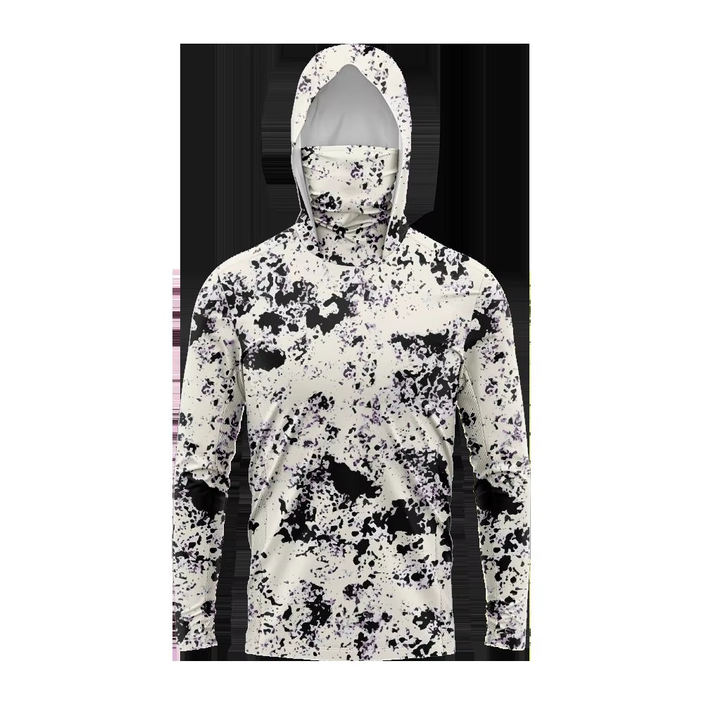 Men Hood Fishing Shirt Long Sleeve Fishing T Shirt Uv Protection Fishing Apparel