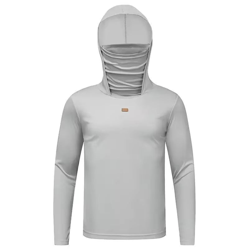 Men'S Fishing Shirt, Long Sleeved UV Resistant Hoodie, Outdoor Hiking, Running, Swimming Sun Protection Clothing, Quick Drying