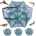 3‑Pack Crawfish Traps, 12-Hole Fishing Trap, Cylindrical Hexagon Crab Trap, Green Foldable Fishing Net, Fishing Accessories for Small Fish Shrimp Crab Crawfish (23.6 X 13.8 In)