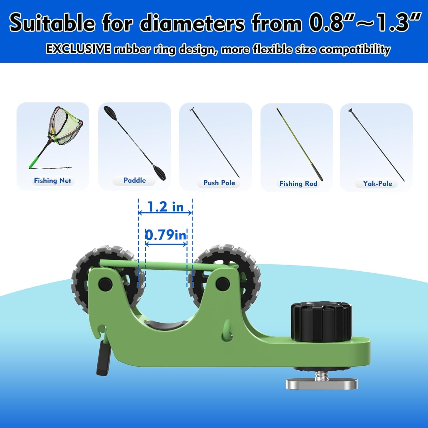 1006 2 PCS Adjustable Kayak Paddle Holder Track Mount Fits Various Shaft Diamete