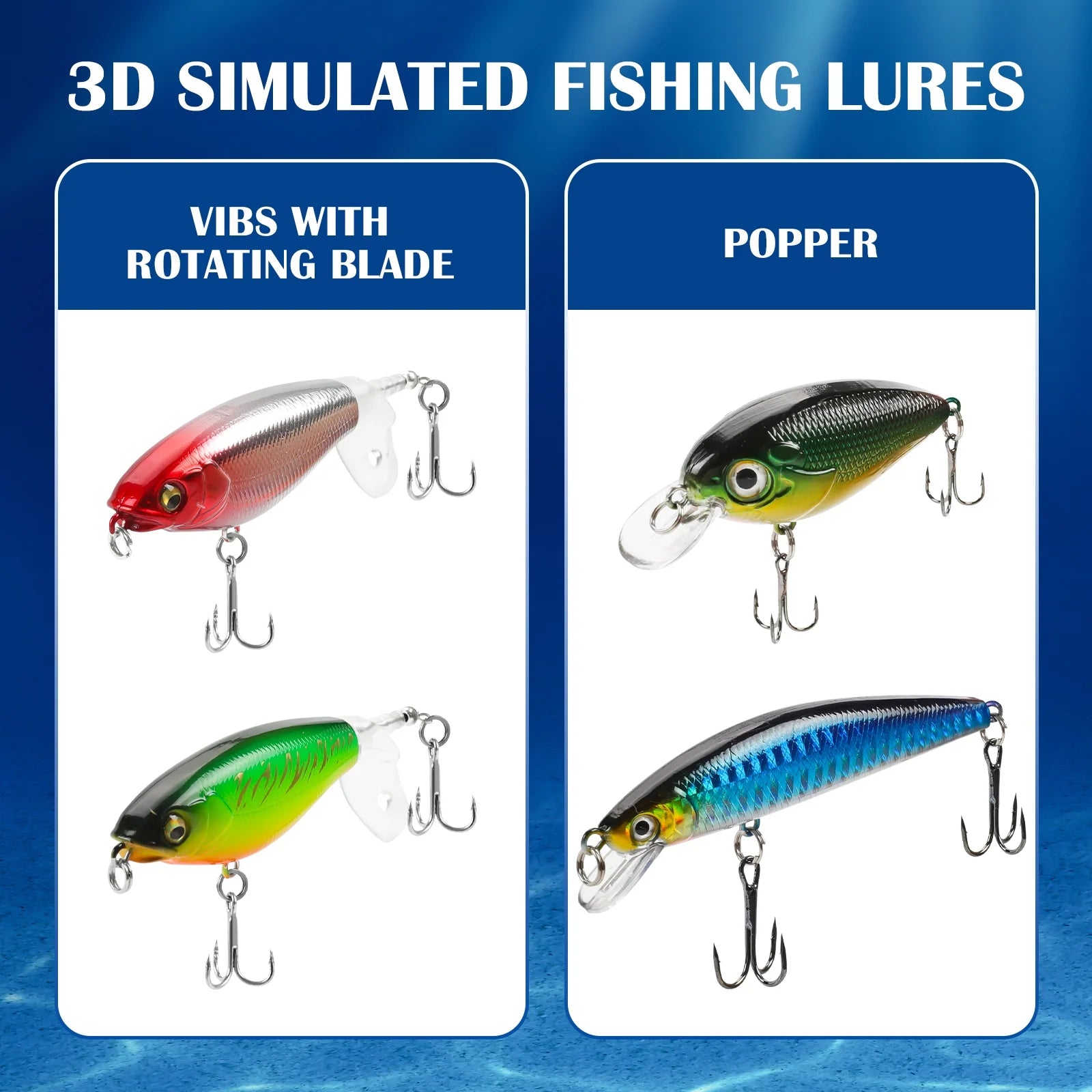 404Pcs Fishing Lures for Bass Trout Salmon,Fishing Tackle Box with Tackle Included for Freshwater and Saltwater,Fishing Gear and Equipment Including Crankbaits, Spinnerbaits, Plastic Worms, Jigs
