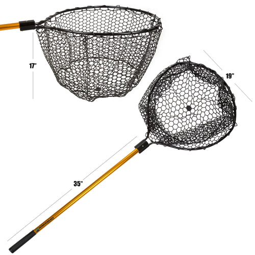 56-Inch Retractable Fishing Net with Telescopic Pole (Gold)