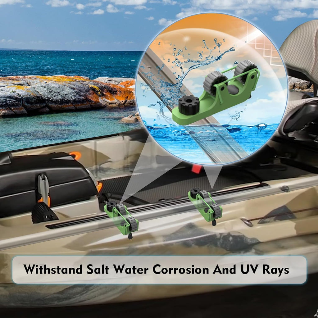 1006 2 PCS Adjustable Kayak Paddle Holder Track Mount Fits Various Shaft Diamete