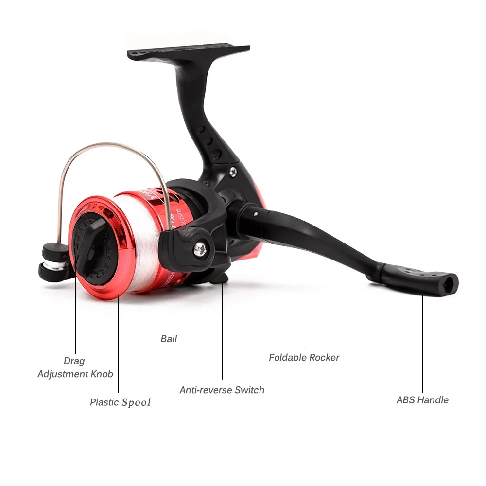 Fishing Rod Reel Combo Full Kit with 2PCS 2.1M Telescopic Fishing Rods 2PCS Spinning Reels Fishing Lures Hooks Accessories Fishing Bag