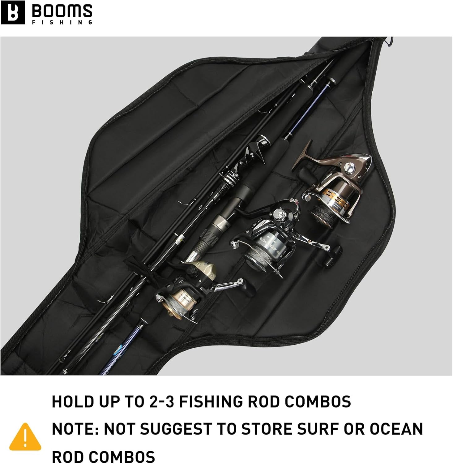 PB4 4.4Ft~5Ft Fishing Rod and Reel Case, Portable Folded Fishing Pole Case, 0.6Ft/8" Extended Design Fishing Spinning Rod Bag, Store up to 2~3 Fishing Rods and Reels, 52"~60"