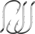 Octopus Fishing Hooks, 100Pcs Barbed Baitholder Hooks Sharp Barbed Jig Hooks Black High Carbon Steel Circle Hooks