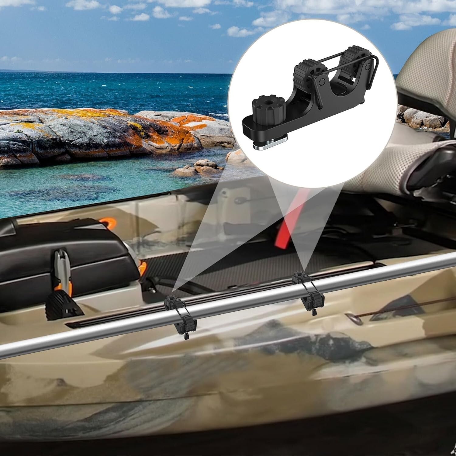 2 Pcs Kayak Paddle Holder Kayak Track Mount Accessories Kayak Oar Holder Standar